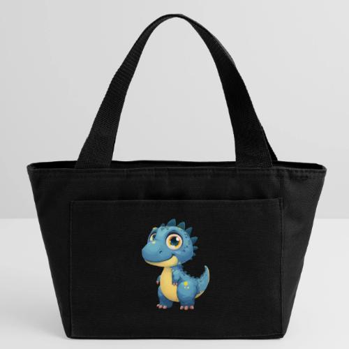 Smiling Blue and Yellow Baby Dinosaur - Recycled Insulated Lunch Bag