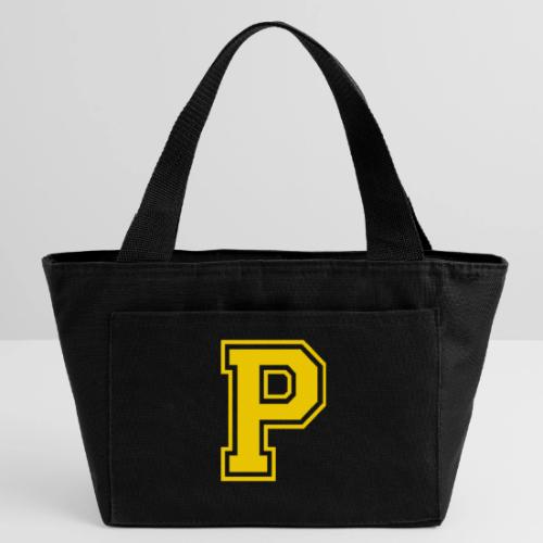 Letter P – Capital Athletic Alphabet Monogram - Recycled Insulated Lunch Bag