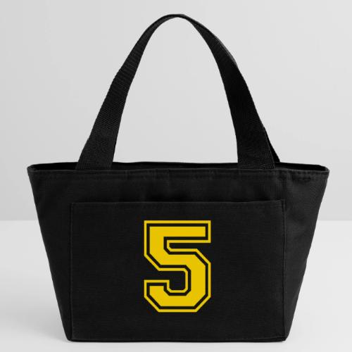 Number 5 in a classic athletic collegiate font - Recycled Insulated Lunch Bag