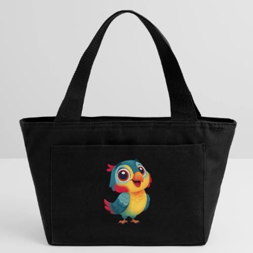 Bright Cartoon Parrot with Joyful Expression - Recycled Insulated Lunch Bag