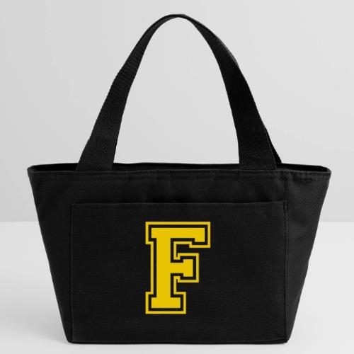 Letter F – Capital Athletic Alphabet Monogram - Recycled Insulated Lunch Bag