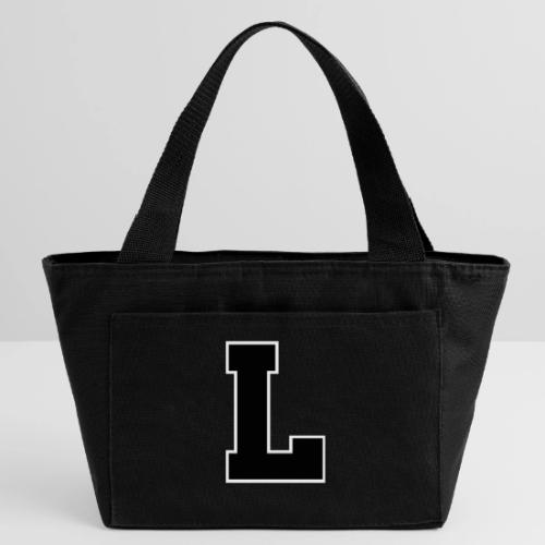 Varsity Letter L Athletic Monogram - Recycled Insulated Lunch Bag
