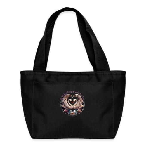 My Heart Swims Only for You Swan Heart T-Shirt - Recycled Insulated Lunch Bag