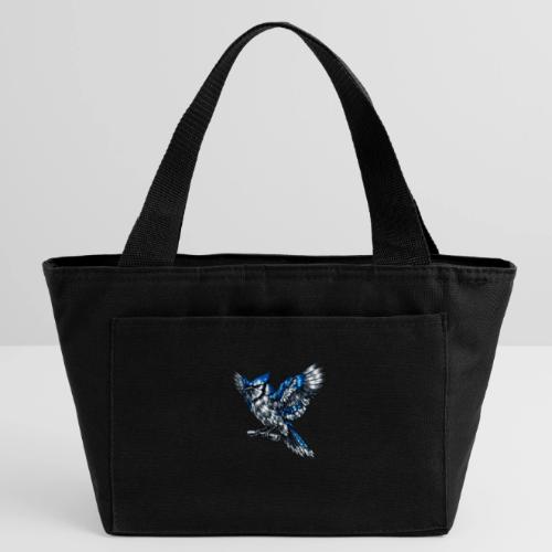 Silver Blue Jay Open Wing Perch - Recycled Insulated Lunch Bag