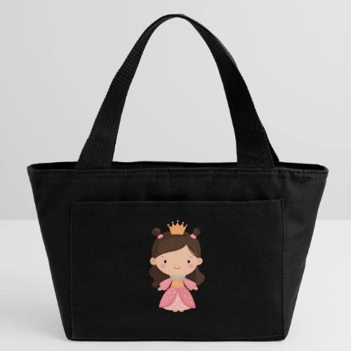 Cute Cartoon Little Princess Standing and Smiling - Recycled Insulated Lunch Bag