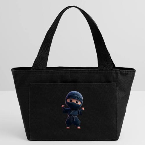 Cute Cartoon Ninja Toddler in Fight Pose - Recycled Insulated Lunch Bag