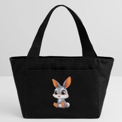 Multicolor Baby Rabbit Cartoon Sitting - Recycled Insulated Lunch Bag