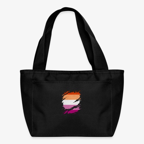 Lesbian Pride Flag Ripped Reveal - Recycled Lunch Bag