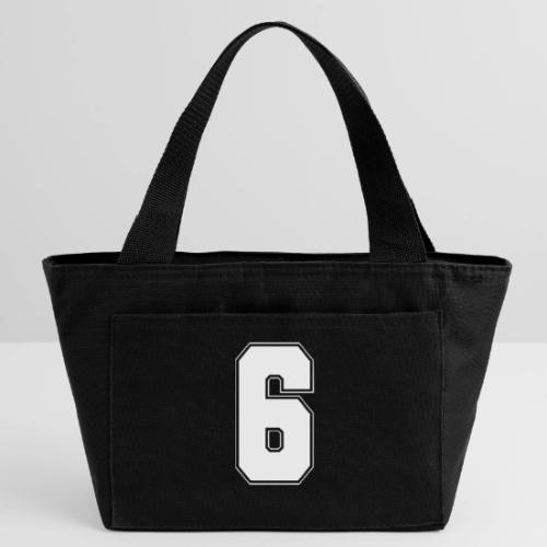White Number 6 – Varsity Font - Recycled Insulated Lunch Bag