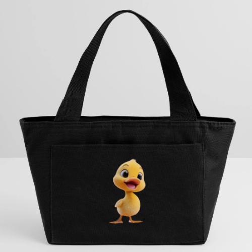 Bright Yellow Baby Duck Smiling - Recycled Insulated Lunch Bag