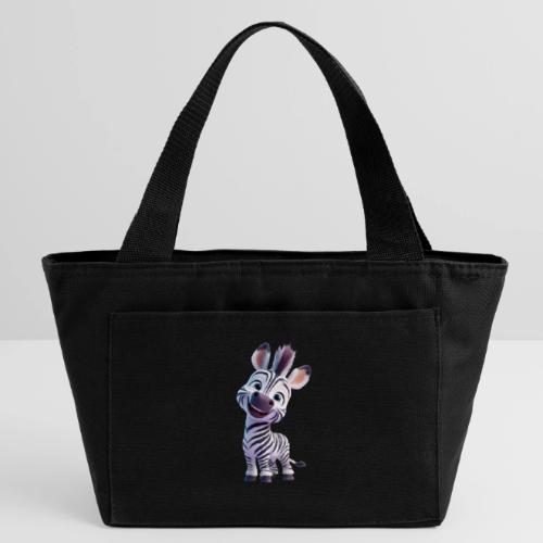 Playful 3D Baby Zebra Smiling Brightly - Recycled Insulated Lunch Bag