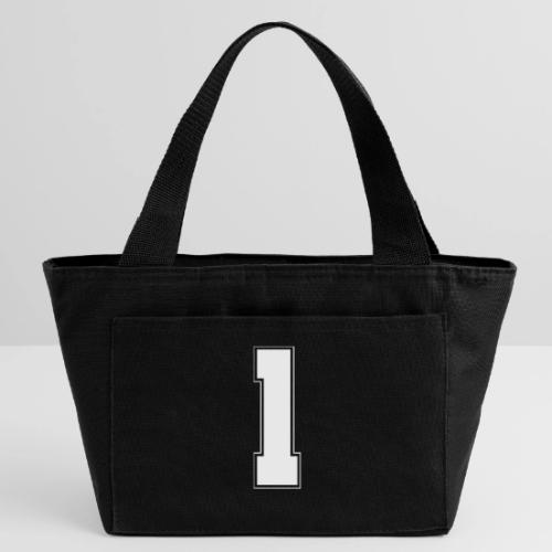 White Number 1 – Varsity Font - Recycled Insulated Lunch Bag