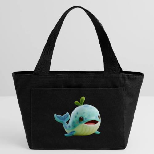 Playful Green-Blue Baby Whale - Recycled Insulated Lunch Bag