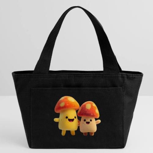 Joyful Cartoon Mushroom Duo - Recycled Insulated Lunch Bag