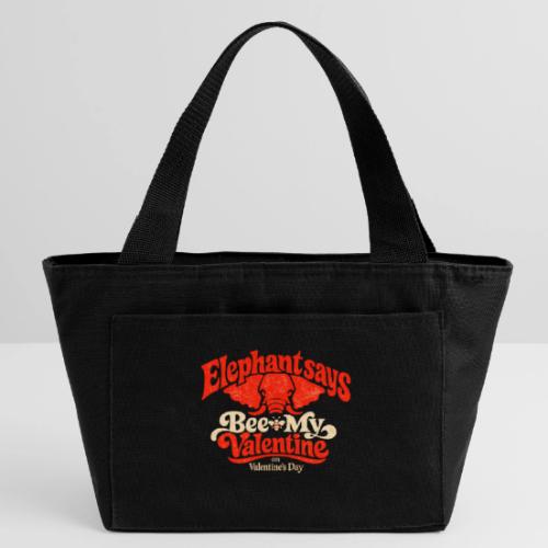 Retro Elephant Bee My Valentine Cute Couple - Recycled Insulated Lunch Bag