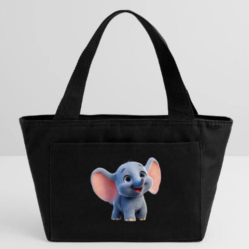 Playful Baby Elephant with Big Eyes - Recycled Insulated Lunch Bag