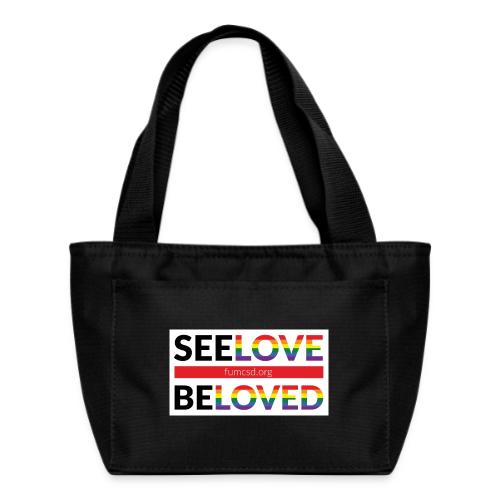 FUMCSD See Love, Be Loved: white design background - Recycled Insulated Lunch Bag