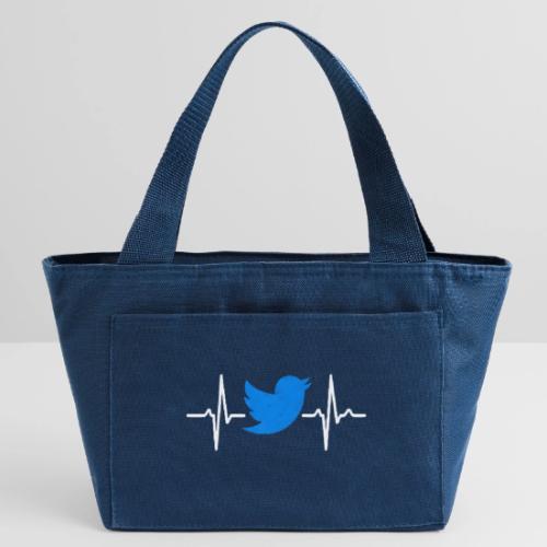 Social Media Heartbeat Blue Bird Graphic - Recycled Insulated Lunch Bag