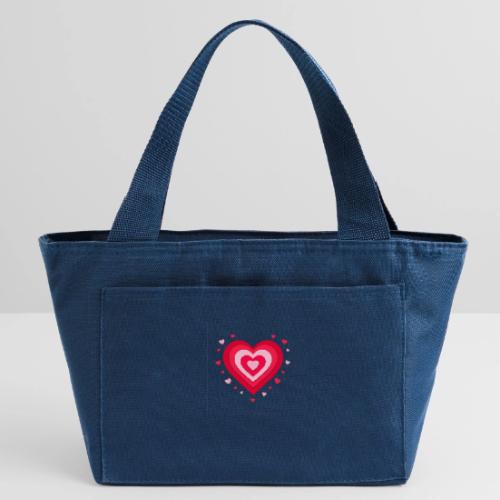 Layered Red & Pink Heart – Cute Valentine Love - Recycled Insulated Lunch Bag