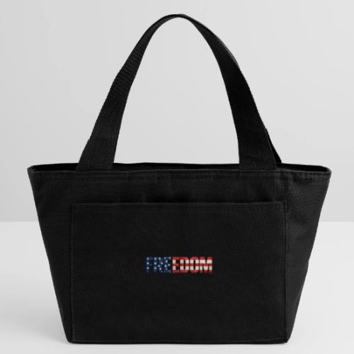 Freedom American Flag Distressed Patriotic Shirt - Recycled Insulated Lunch Bag