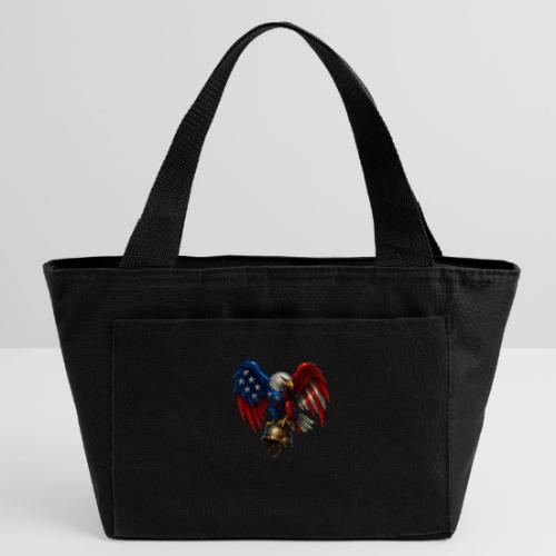 American Flag Bald Eagle - Helmet - Recycled Insulated Lunch Bag