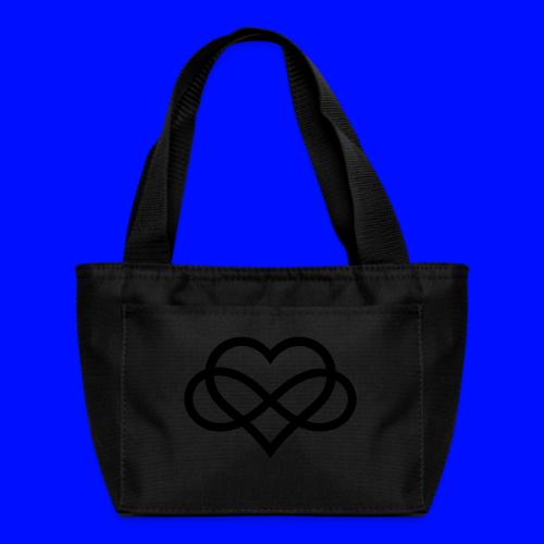 Infinity Heart (black) - Recycled Insulated Lunch Bag