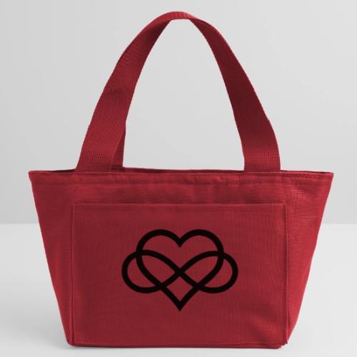 Infinity Heart (black) - Recycled Insulated Lunch Bag