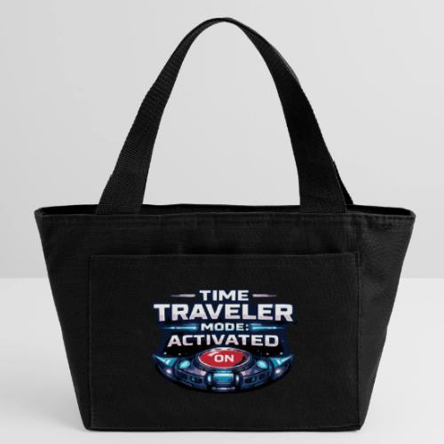 Time Traveler Mode – Futuristic Neon Sci-Fi Tee - Recycled Insulated Lunch Bag