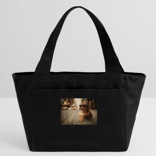 Funny Dachshund Iced Coffee Lover Tee - Recycled Insulated Lunch Bag