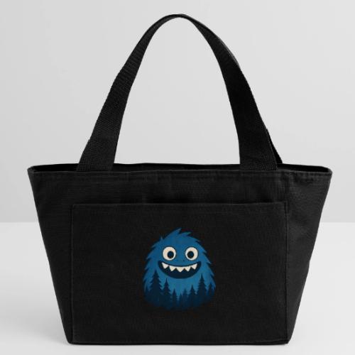 Whimsical Blue Forest Monster – Cute Cartoon Night - Recycled Insulated Lunch Bag