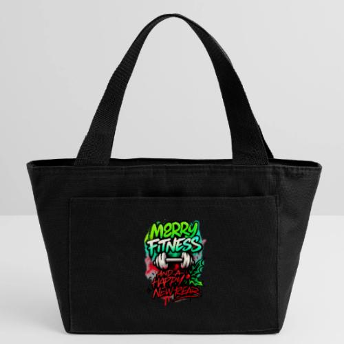 Merry Fitness Christmas Gym Humor - Recycled Insulated Lunch Bag