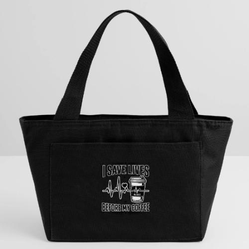 Nurse Coffee Humor - Saving Lives - Recycled Insulated Lunch Bag