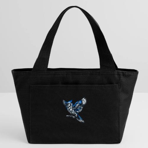 Silver Blue Jay Open Wing Perch - Recycled Insulated Lunch Bag