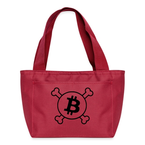 btc pirateflag jolly roger bitcoin pirate flag - Recycled Lunch Bag