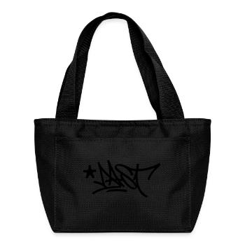 Silhouette of the urban graffiti tag "DAST".  - Recycled Insulated Lunch Bag -  - Front