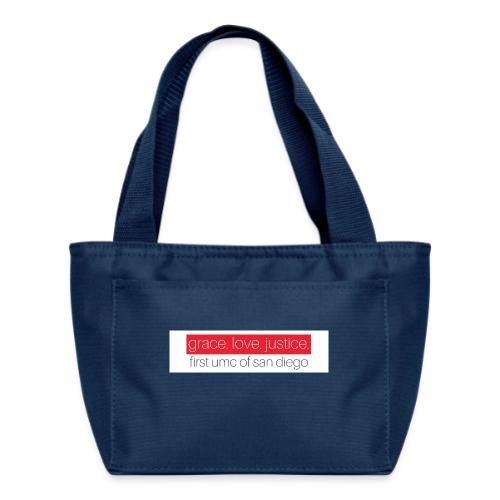Grace. Love. Justice. First UMC of San Diego - Recycled Insulated Lunch Bag