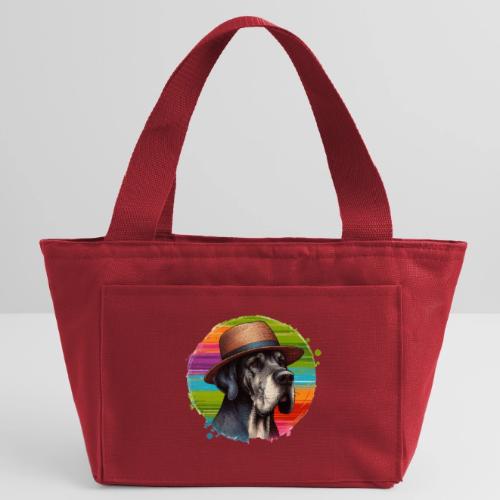 Great Dane Wearing a Hat Art - Recycled Insulated Lunch Bag