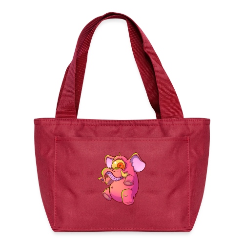 Pink elephant cyclops - Recycled Lunch Bag