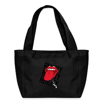 Red Tongue Lip Pop Art - Recycled Insulated Lunch Bag -  - Front