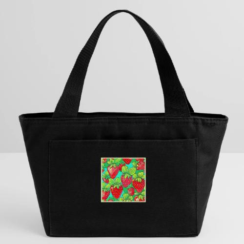 Strawberry Pop Art Pattern - Recycled Insulated Lunch Bag