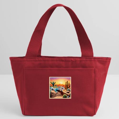 Colorful Gecko Rocks Design - Recycled Insulated Lunch Bag