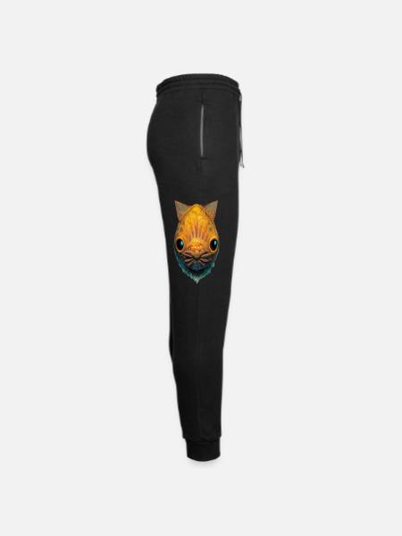 Cat face with fish body - Unisex Joggers - black/asphalt