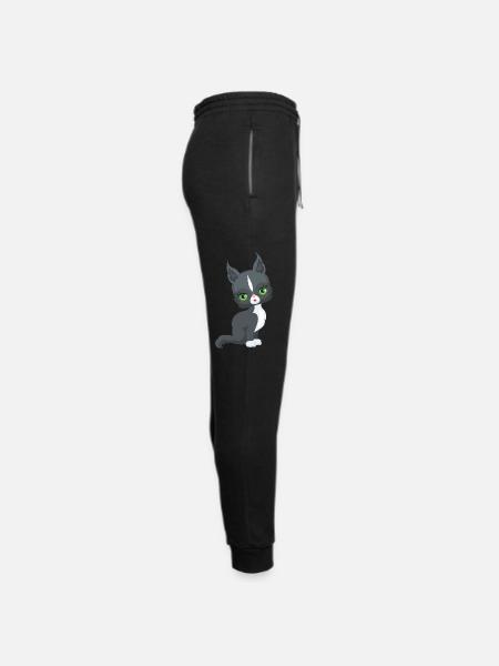Black and White Cat - Unisex Joggers - black/asphalt