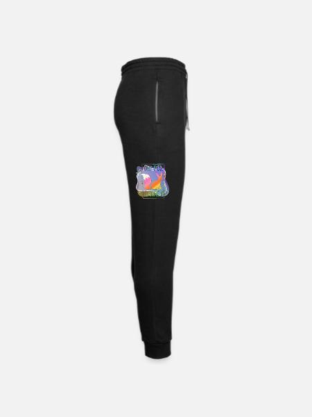 Oh! For Sake Quote Fox Animal Cartoon Vector - Unisex Joggers - black/asphalt - Right