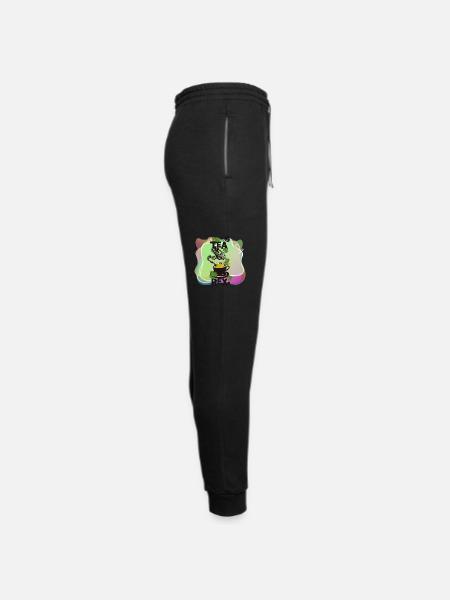 Tea REX Dinosaur Tea Cup Tea Bag Metaphor Quote - Unisex Joggers - black/asphalt - Right