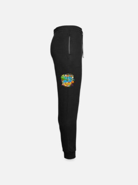 Summer Camp Theme Sun Fishing Tent Tree Lamp - Unisex Joggers - black/asphalt - Right