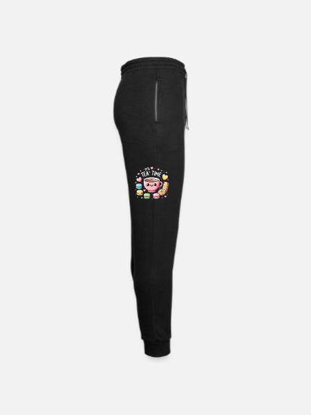 Kawaii Tea Cute Tea Lover Cookie Cake Tea Time - Unisex Joggers - black/asphalt - Right
