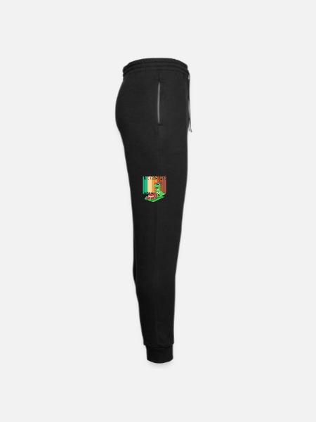 Retro Landscaping Lawn Mowing Dinosaur Landscaper - Unisex Joggers - black/asphalt - Right