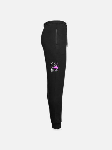 Womens Livestock Farming Pig Fair Show Mom - Unisex Joggers - black/asphalt - Right