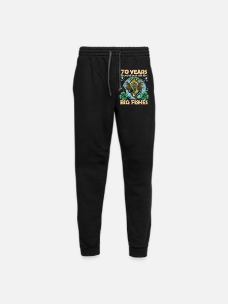70 year old Birthday Men Funny Fisherman Fishing - Unisex Joggers - black/asphalt - Front